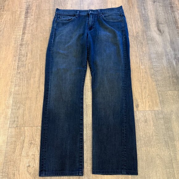 7 For All Mankind Slimmy Jeans Mens 33 Dark Blue Wash - Picture 1 of 8